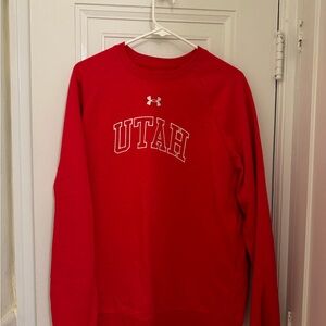 Utah Utes Under Armour Red Crewneck Sweatshirt